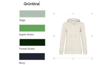 Hoodie Kollektion 4<br> Grüntöne <br> Größe XS-M