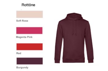 Hoodie Kollektion 4<br> Rottöne <br> Größe XS-M