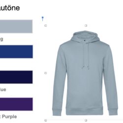 Hoodie Kollektion 4<br> Blautöne <br> Größe XS-M