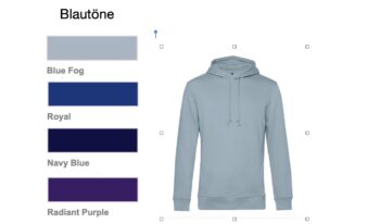 Hoodie Kollektion 4<br> Blautöne <br> Größe XS-M