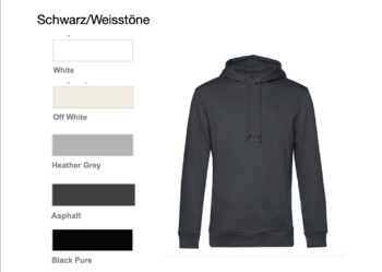 Hoodie Kollektion 4<br> Schwarz/Weisstöne <br> Größe XS-M