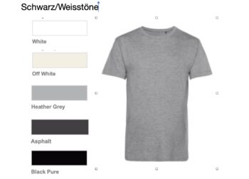 T-Shirt Kollektion 4<br> Schwarz/Weisstöne <br> Größe XS-M