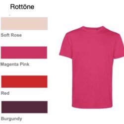 T-Shirt Kollektion 4<br> Rottöne <br> Größe XS-M