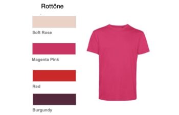 T-Shirt Kollektion 4<br> Rottöne <br> Größe XS-M